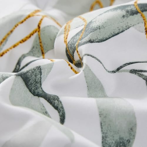 WONGS BEDDING Botanical Comforter Set Queen, 7 Pieces Green Reversible Bed in a Bag Floral Leaves Bedding Soft Microfiber Queen (1 Comforter,2 Pillowcase,2 Pillow Shams,1 Flat Sheet,1 Fitted Sheet) WONGS BEDDING