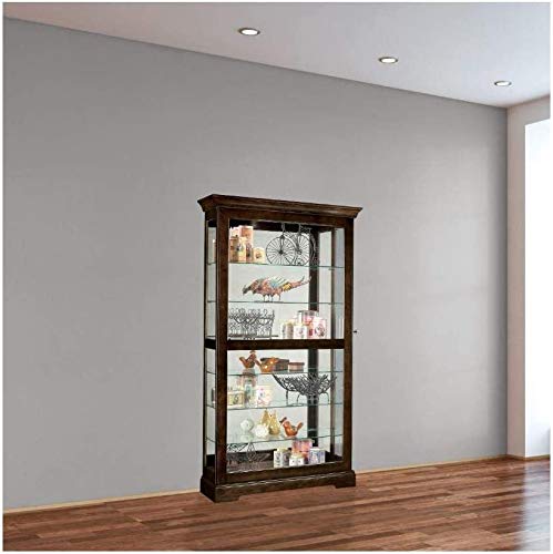 Howard Miller Tyler III Curio Cabinet II - Elegant Espresso Finish Home Décor Glass Display Cabinet with Lock, Sliding Glass Door - Storage Cabinet for Living Room, Bedroom or Dining Room Howard Miller