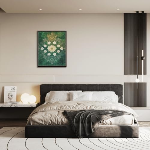 Green Floral kaleidoscope-107279 Diamond Painting Kits, DIY 5D Paint for Adults Kids, Full Drill Crystal Diamond Drawing Suitable for Home Wall Decoration Fhuyiks