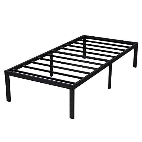 EMODA 16 Inch Platform Twin XL Bed Frames No Box Spring Needed, Heavy Duty MetalBed Frame, Noise Free, Easy Assembly, Black EMODA