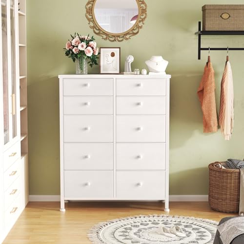 BOLUO White Night Stand with Drawers 3 Drawer Dresser for Bedroom, Tall Nightstand for Closet Dorm Modern Bedside Table BOLUO