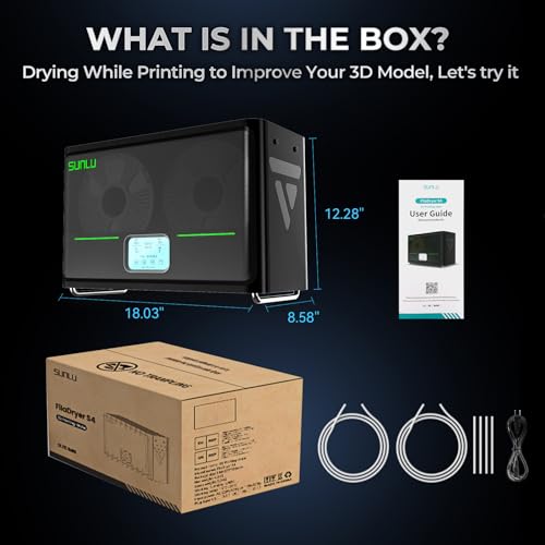 2024 SUNLU Official Filament Dryer Box S4,Four-Spool 3D Printer Dehydrator with Rapid Heating, Auto Humidity Control, and Advanced Triple Fan Upgrade,Compatible with PLA,PETG,ABS,TPU,PA YOOPAI