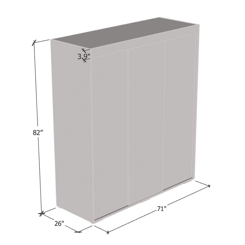 Meble Furniture Aria 3D Wardrobe with Mirror - Armoire Style Wardrobe Closet with Hanging Rod for Bedroom - Space Organized Clothes Wardrobe with Shelves for Home - Clothing Wardrobe with Doors -White Generic