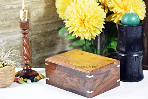 DnU Avenue Wooden Urn for Human Ashes - Handmade Rosewood Pet Urn for Dogs Cats - Personalized Wooden Funeral Urn for Ashes Handcrafted, Burial Urn DnU Avenue