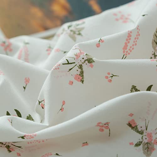 mixinni Small Floral Print Duvet Cover Full Flower Duvet Cover Set Soft Cotton Pink Reversible White Bedding Comforter Cover Zipper Closure 4 Corner Ties for Girls-Full Size mixinni