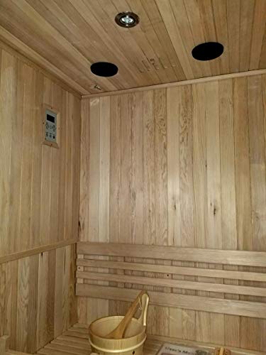 Canadian Hemlock Wood Traditional Swedish 48" 1 or 2 Person Indoor Sauna Spa, with 6KW Wet or Dry Heater, Advanced Control Panel, Rocks, and Water Bucket MCP Sauna