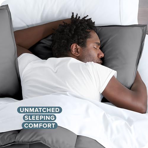 Bare Home Bedding Duvet Cover King Size - Premium 1800 Super Soft Collection - Lightweight, Cooling - Soft Breathable Bedding Duvet Cover (King, Grey) Bare Home