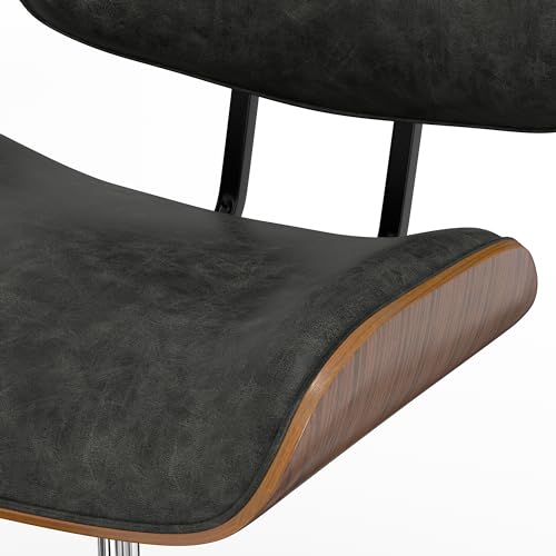 SIMPLIHOME Dax 22 Inch Wide Swivel Adjustable Executive Computer Bentwood Office Chair in Distressed Slate Grey, for The Office and Study Room SIMPLIHOME