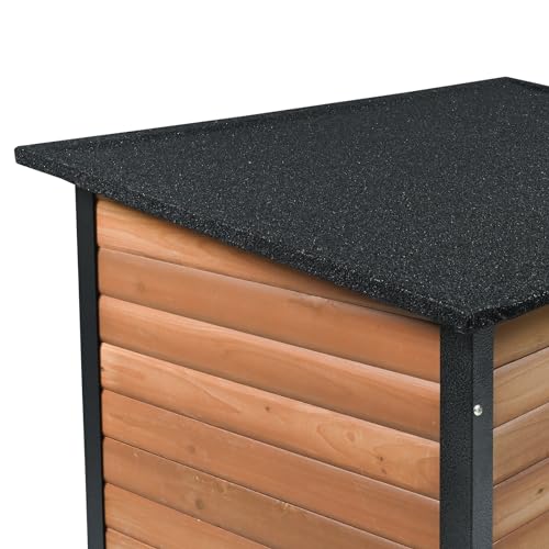 VEVOR Outdoor Dog House, Waterproof Insulated Dog House with Elevated Floor, Anti-Bite Wood Dog House Outdoor Iron Frame, Open Roof, for Medium to Large Dogs VEVOR