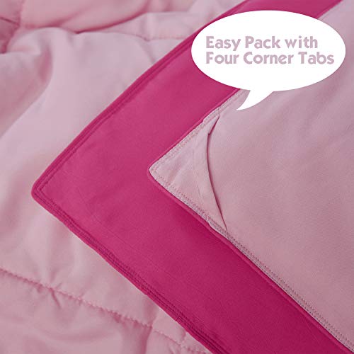 HIG 3pc Pink Twin/Twin XL Comforter Set - All Season Reversible Down Alternative Bedding Comforter - Quilted Duvet Insert with Corner Tabs - Box Stitched Blanket - Breathable, Soft, Fluffy HIG