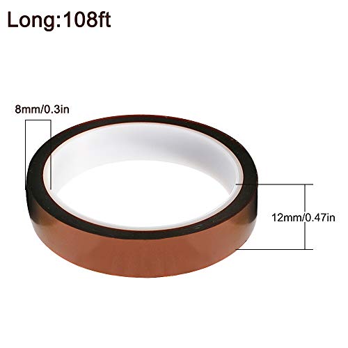 AFUNTA 12 PCS 12V 40W 620 Ceramic Cartridge Heater and NTC Thermistor 100K 3950 Fit 3D Printer & Heat High Temperature Resistant Adhesive Polyimide Tape for Electric Task - Red & White AFUNTA