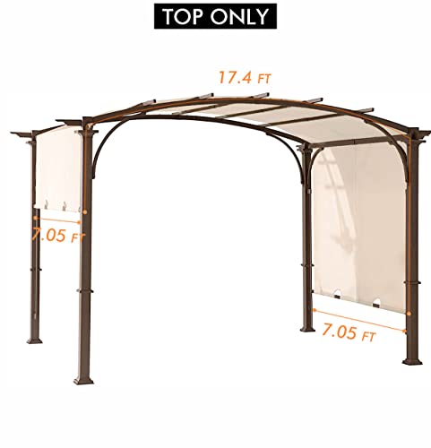 Universal Doubleton Steel Pergola Replacement Cover for Pergola Structures L-PG080PST, 85''x 208'' (Beige) ontheway