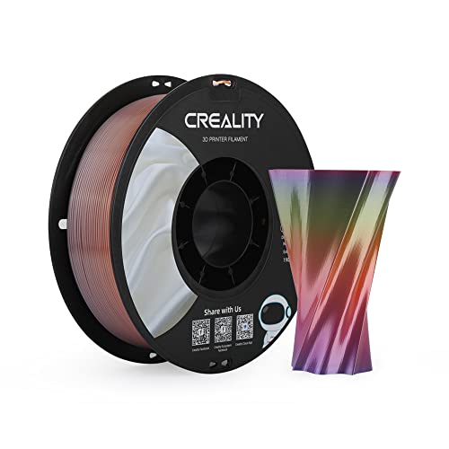 Creality Rainbow Silk PLA 3D Printer Filament 1.75mm, Gradient Multicolor, High Smoothness & Toughness, +/-0.02mm, 3D Printing Filament 1KG/2.2lb (Rainbow) Creality