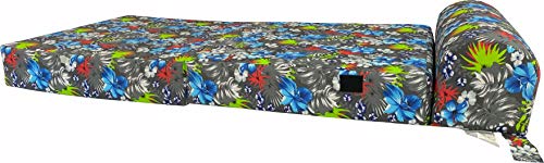 D&D Futon Furniture Sleeper Chair Folding Foam Beds, Portable Studio Guest Sofa Bed 6 x 32 x 70 Hawaii Tropical Flowers Blue D&D Futon Furniture