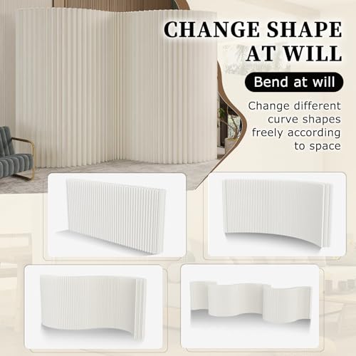 Room Divider Screen - Paper Room Divider,Portable Folding Divider for Office Room, Studio, Dorm & Retail Spaces, Indoor Folding Portable Partition Screen (Brown) Tazyee