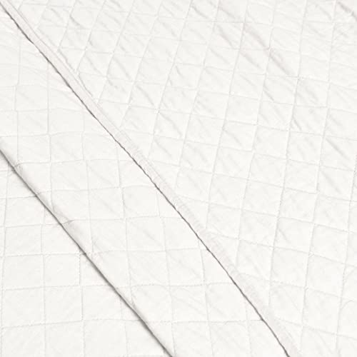 Lush Decor Ava Quilt Diamond Pattern Solid 3 Piece Oversized Bedding Blanket Bedspread Set - King - White Lush Decor