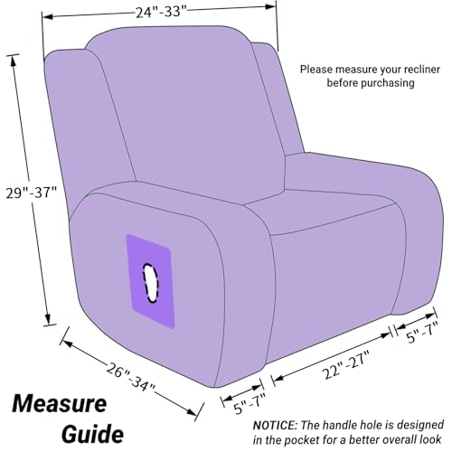 ZNSAYOTX Stretch Velvet Recliner Cover 4-Pieces, Thick Soft Recliner Chair Slipcover with Pocket, Non-Slip Elastic Bottom for Kids Pets, Luxury Plush Reclining Protector Comfy Washable (Grey)