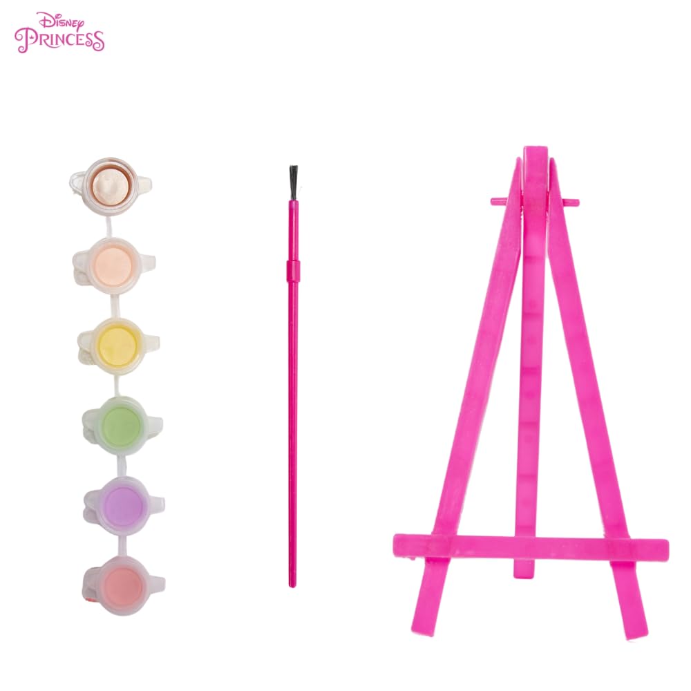 Innovative Designs Disney Princess Canvas Paint Set for Kids with 3 Canvases, Acrylic Paint, Paintbrush, & Easel Innovative Designs