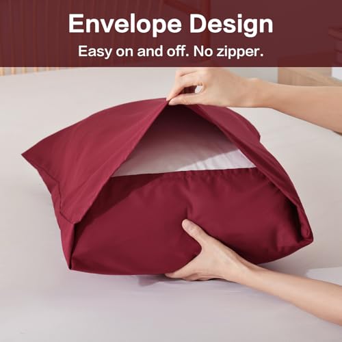 ROSGONIA Full Size Comforter Sets for Girls Boys Kids Dark Red, 3pcs Comforter Full Size (1 Comforter & 2 Pillowcases) Lightweight Dorm Bedding Sets ROSGONIA