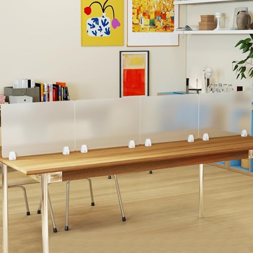 tonchean 4-Piece Desk Dividers Office Partitions, Privacy Desk Panel Protective, Privacy Screen with Clamps for Offices, Schools, Call Centers Workstation- 23.6“L x 15.8”W tonchean