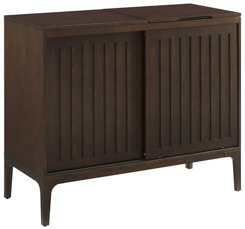 Crosley Furniture Asher Media Console and Record Player Stand with Storage for Vinyl Records, Dark Brown Crosley Furniture