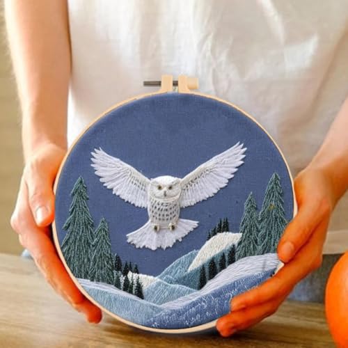 Huacan 1pc Owl Embroidery Kits for Adults Animal Home Decoration Modern Wall Stickers Cross Stitch Patterns