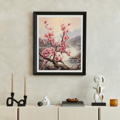 FUKVHIL Paint by Numbers Plum Blossom Branch Painting by Number for Adults DIY Digital Painting for Beginners Wall Decor Drawing Gift, 40x50cm FUKVHIL