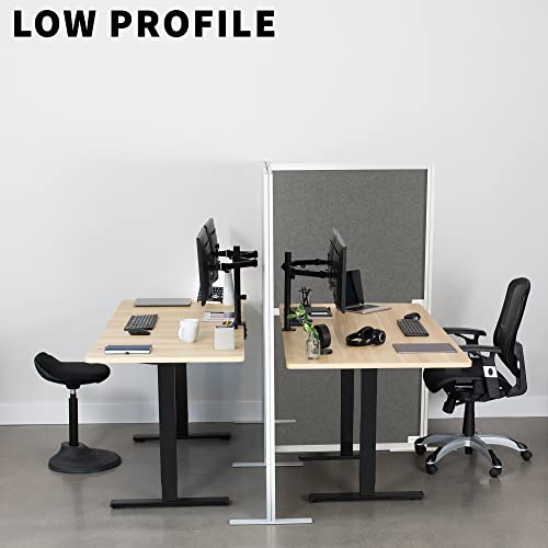 VIVO L-Shape Modular Corner Wall System, 3 Panels, Modern Professional Office Cubicle Dividers, Freestanding Privacy Screen, 66 inches High, Dark Gray, PP-MWS63D-L VIVO