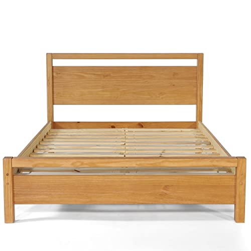 Grain Wood Furniture Loft Queen Size Solid Wood Bed, Acacia Grain Wood Furniture