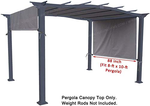 ALISUN Universal Pergola Canopy Top for 8-ft x 10-ft Pergola Structure - Grey (Canopy Fabric Top Only, Size: 196-inch x 88-inch) ALISUN