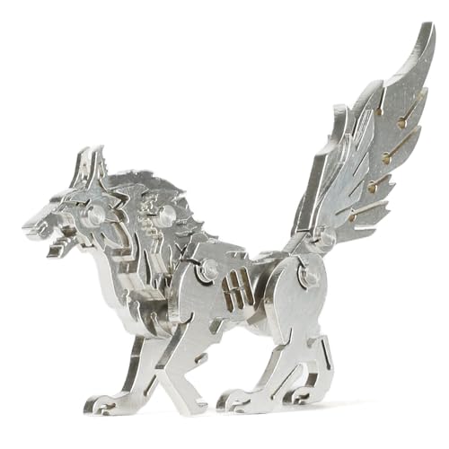 SEBUNAS Mechanical Siberian Wolf 3D Metal Puzzle 3D Metal Model Kits DIY Mechanical Fine Assembly Model Toy Suitable for Adults and Teenagers, Enhance Hands-on Ability, Creative Decorations