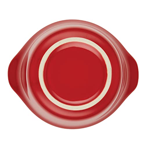 Rachael Ray Solid Glaze Ceramics Round Ramekins/Dipping Cup Set, 4 Piece, Red Rachael Ray