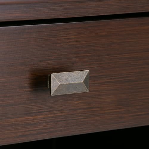 SIMPLIHOME Artisan 24 inches Wide Night Stand, Bedside table, Russet Brown SOLID WOOD, Rectangle, with Storage, 1 Drawer and 2 Shelves, For the Bedroom, Contemporary Modern SIMPLIHOME