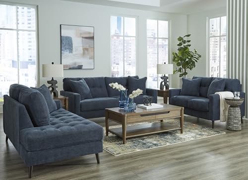 Signature Design by Ashley Bixler Classic Tufted Loveseat with Removable Cushions, Blue Signature Design by Ashley