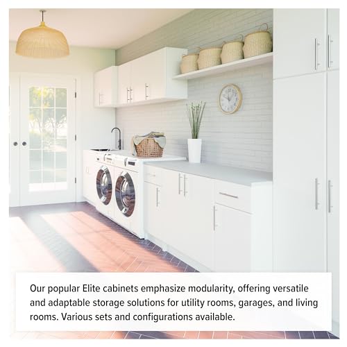 Elite 24" White Storage Cabinet with Adjustable Shelves and Elegant Design Prepac