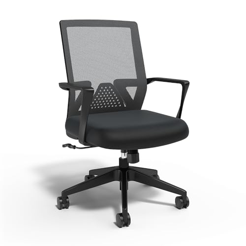 STAPLES Cartwright Ergonomic Office Desk Chair, Adjustable with Breathable Mesh & Lumbar Support, Perfect for Home & Office, Black STAPLES