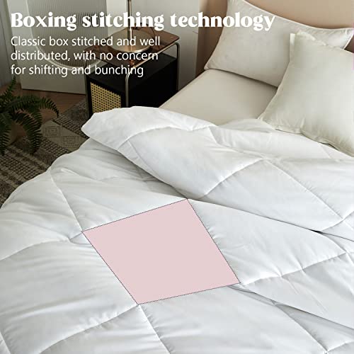 BISELINA Down Alternative Comforter Duvet Insert with Corner Tabs Box Stitched Microfiber Fluffy White Quilt All Seasons Hotel Collection Bedding - King Size, 104x92 Inches BISELINA