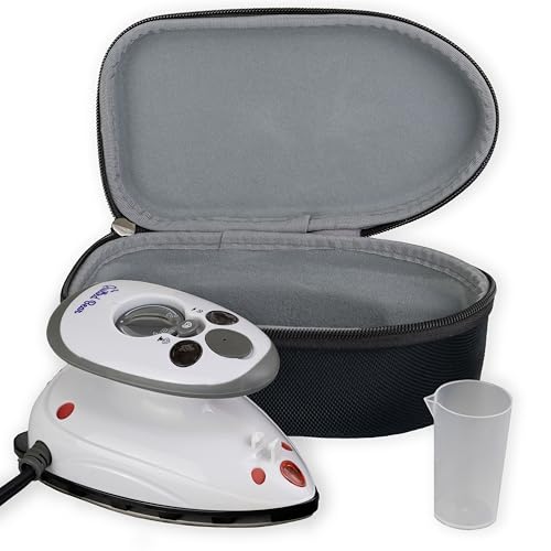 The Quilted Bear Mini Steam Iron - Lightweight Mini Travel Iron for Effortless Quilting & Wrinkle-Free Clothes with Hard Shell Case - Travel Steamer Craft Press for Clothes & Crafts (Black) The Quilted Bear