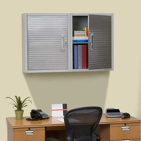 Seville Classics Wall Cabinet Storage, 24" W x 12" D x 28" H, Granite Gray Seville Classics