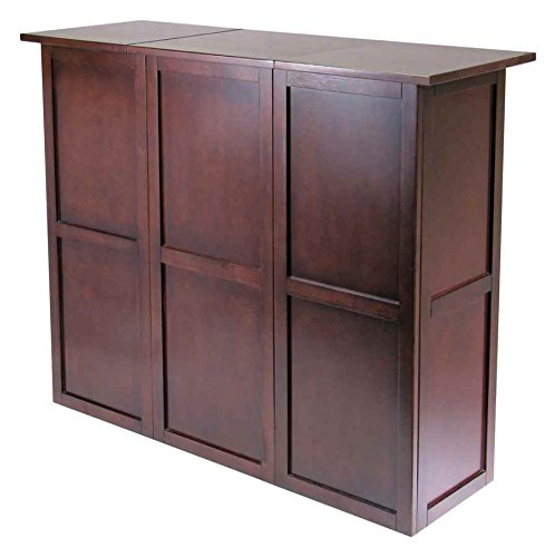 Winsome Newport 40.16 x 50 x 17.87-Inch Wood Expandable Counter Wine Bar, Antique Walnut (94350) Winsome