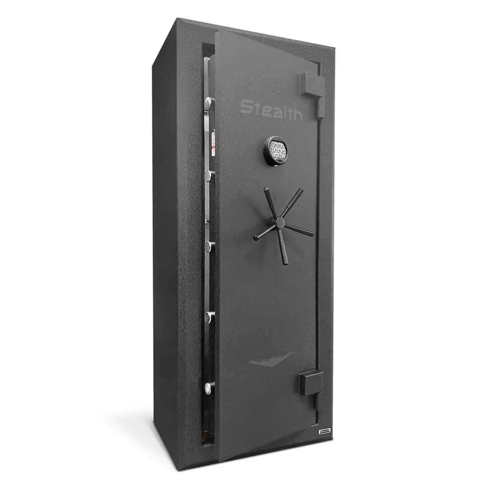 Stealth Premier 23 Gun Safe PR23 UL RSC Burglary Rated, 90 Minute Fire Protection, 23 Gun Capacity UL Listed Lock, CA DOJ Approved, Shelves & Customizable Door Panel Organizer Stealth