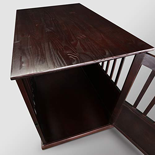 Casual Home Wooden Large Pet Crate, End Table, Espresso, 24 x 36.5 x 29.5 in Casual Home