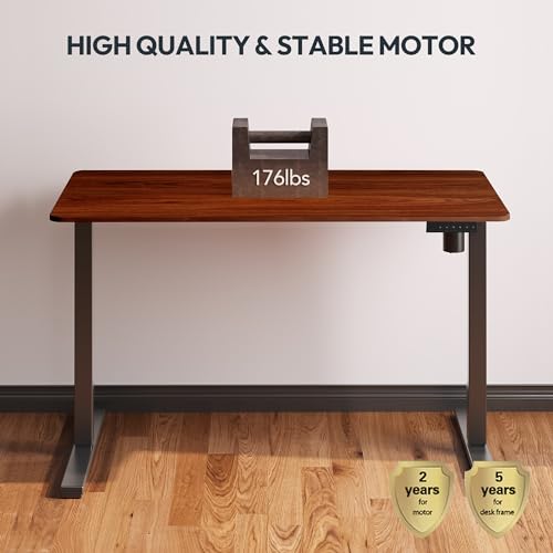 SANODESK Single Motor 2 Stage Electric Height Adjustable Standing Desk Frame Heavy Duty 176lbs Load Capacity for Home Office (Black Frame Only) SANODESK