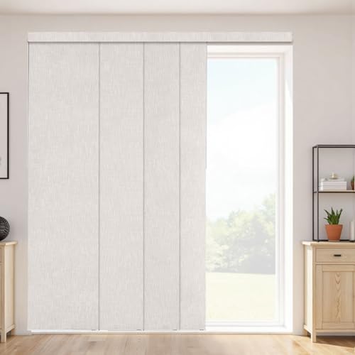 VEVOR Panel Track Blinds, Extendable Track from 45.8 in to 86 in W, Trimmable Panel Curtains Up to 96 in H, Vertical Blackout Panel Blinds for Sliding Doors, Patio Doors, Room Divider, Light Gray VEVOR