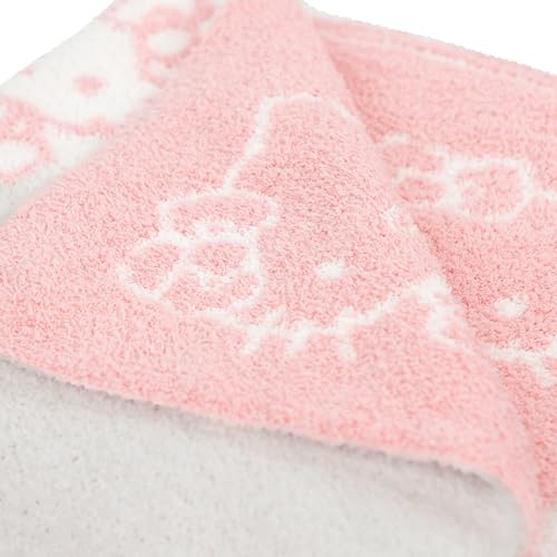 Jay Franco Sanrio Hello Kitty Feather Knit Fluffy Throw Blanket – Reversible Cozy Fuzzy Blanket 50 x 60 Inches, Soft Lightweight Kawaii Pink Bedding for Girls and Kids Jay Franco