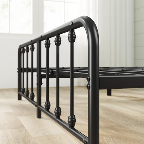 Zinus Leonardo Metal Platform Bed Frame, Victorian Spindle Style Headboard and Footboard, Heavy Duty Bed Base, Ample Underbed Space, Full Zinus