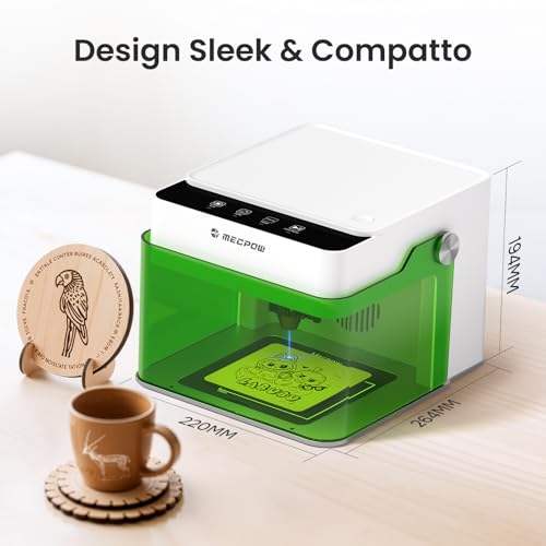 Mecpow M1 3.5W Mini Laser Engraver, No Installation Required, 3500mW Desktop Laser Engraver, Easy to Carry for Beginners at Home with Protective Lens, 100 x 100 mm Work Area Mecpow