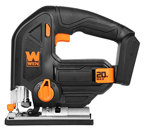 WEN Cordless Jigsaw, Variable Speed with 20V Max 2.0 Ah Lithium Ion Battery and Charger (20661) WEN