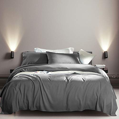 SONORO KATE Bed Sheet Set Super Soft Microfiber 1800 Thread Count Luxury Egyptian Sheets Fit 18-24 Inch Deep Pocket Mattress Wrinkle-6 Piece (Dark Grey, King) SONORO KATE