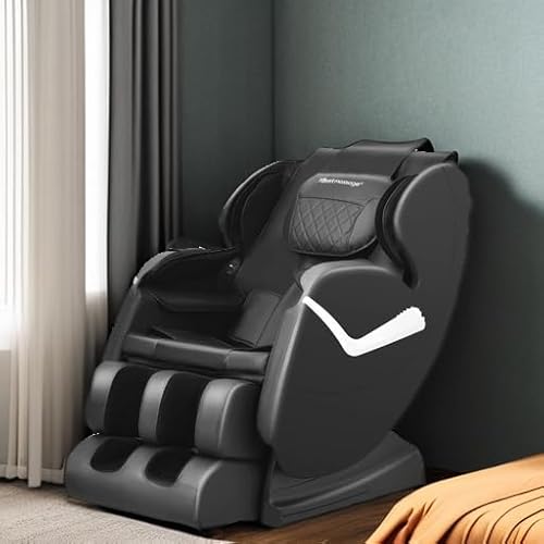 BestMassage Massage Chair Zero Gravity Full Body Electric Shiatsu Massage Chair Recliner with Foot Rollers Built-in Heat Therapy Air Massage System Stretch Vibrating for Home Office(Black) BestMassage